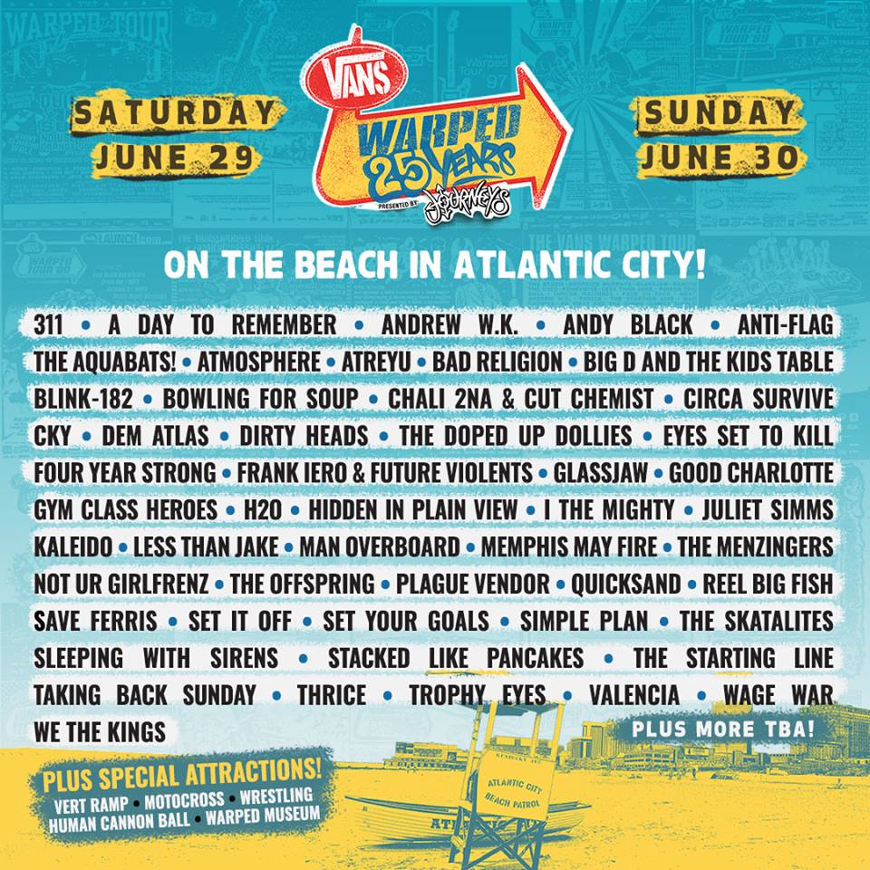 warped tour lineup by year