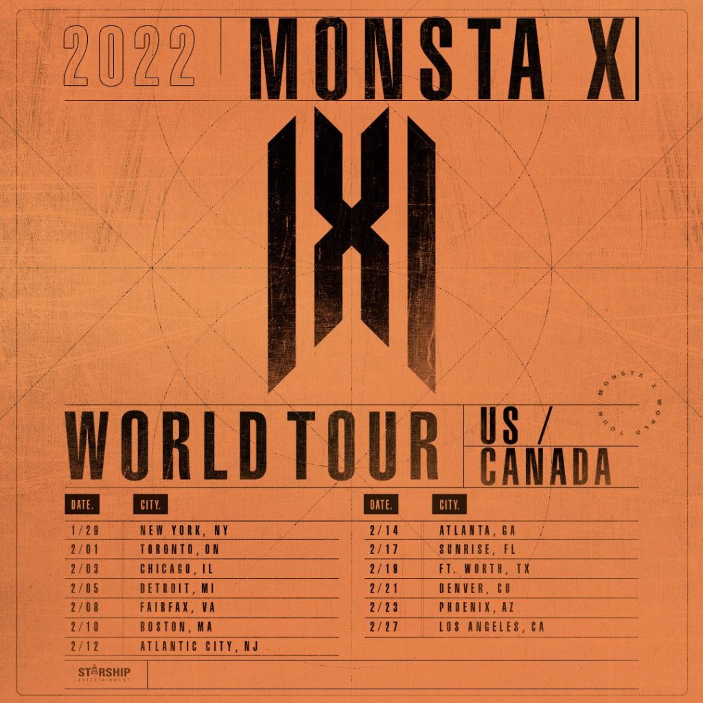Monsta X 2022 World Tour US/Canada Dates Poster